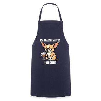 Ich Brauche Kaffee und Ruhe Chihuahua Chihuahuas - Kochschürze - Navy - Vorne - AI Model Male 185 dark (185cm)