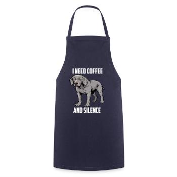 I Need Coffee and Silence Weimaraner Silbergeist - Kochschürze - Navy - Vorne - AI Model Male 185 dark (185cm)