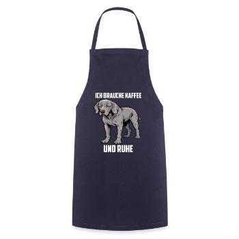 Ich Brauche Kaffee und Ruhe Weimaraner Silbergeist - Kochschürze - Navy - Vorne - AI Model Male 185 dark (185cm)