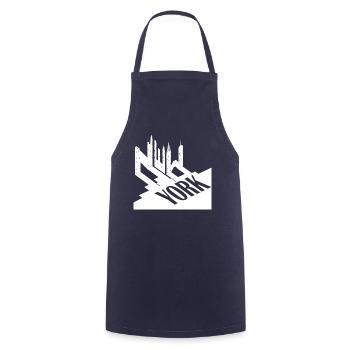 New York City typografisches Design für Big Apple - Kochschürze - Navy - Vorne - AI Model Male 185 dark (185cm)