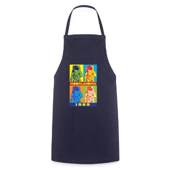 Apollo 11 Pop Art Design pour le 50ème anniversaire - Tablier de cuisine - marine - Devant - AI Model Male 185 dark (185cm)