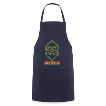 Histoire noire Asase Ye Duru Cadeau symbole africain - Tablier de cuisine - marine - Devant - AI Model Male 185 dark (185cm)