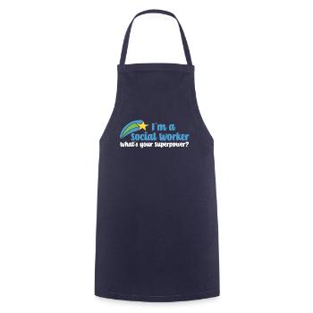 Super Social Worker - Cooking Apron - navy - Front - AI Model Male 185 dark (185cm)