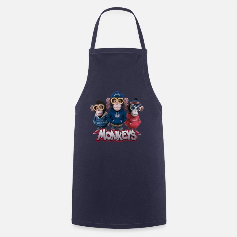 Monkeys 5 - Tablier de cuisine - marine