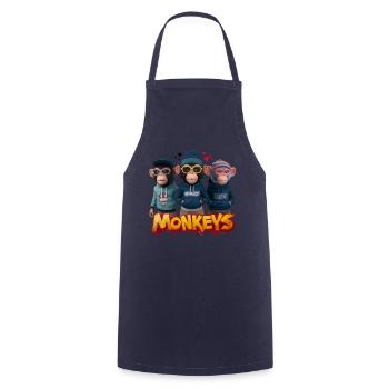 Monkeys 2 - Tablier de cuisine - marine - Devant - AI Model Male 185 dark (185cm)