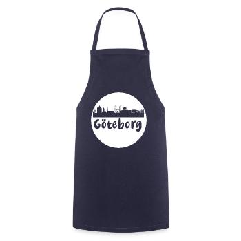 gothenburg,circle,skyline,white,sweden - Cooking Apron - navy - Front - AI Model Male 185 dark (185cm)