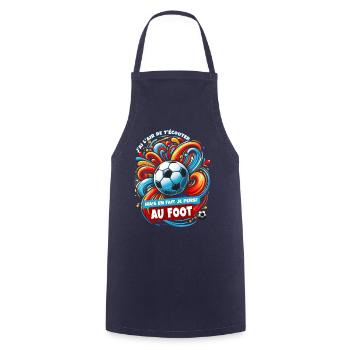 Football humour passionné de foot fan de foot - Tablier de cuisine - marine - Devant - AI Model Male 185 dark (185cm)