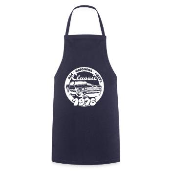 50th Birthday - Classic Musclecar 07/1975 - Cooking Apron - navy - Front - AI Model Male 185 dark (185cm)