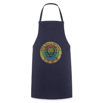 40th Birthday Wild, free & untamed since 1984 - Cooking Apron - navy - Front - AI Model Male 185 dark (185cm)