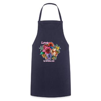 Love is in the air - for Valentine's Day - Cooking Apron - navy - Front - AI Model Male 185 dark (185cm)
