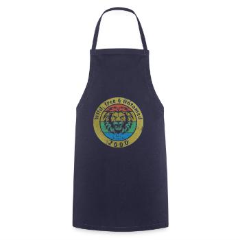 25th Birthday Wild, free & untamed since 03/2000 - Cooking Apron - navy - Front - AI Model Male 185 dark (185cm)