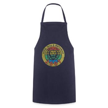 18th Birthday Wild, free & untamed since 2007 - Cooking Apron - navy - Front - AI Model Male 185 dark (185cm)