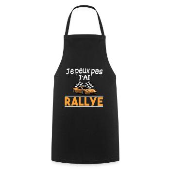 Rallye. Course automobile. Cadeau t-shirt humour - Tablier de cuisine - noir - Devant - AI Model Male 185 dark (185cm)