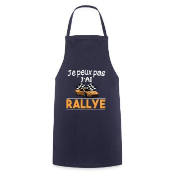 Rallye. Course automobile. Cadeau t-shirt humour - Tablier de cuisine - marine - Devant - AI Model Male 185 dark (185cm)