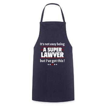 Not easy to be a super lawyer - Cooking Apron - navy - Front - AI Model Male 185 dark (185cm)