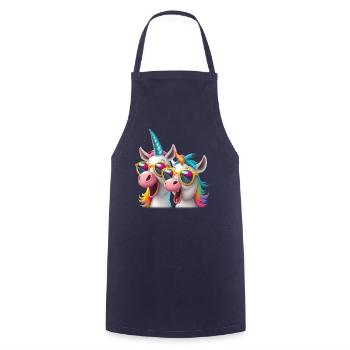 Einhorn zwei coole Einhörner Festival Einhornshirt - Kochschürze - Navy - Vorne - AI Model Male 185 dark (185cm)