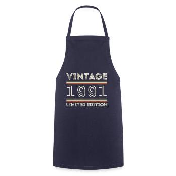 Vintage 1991 - Year 1991 Birthday Gift 1991 - Cooking Apron - navy - Front - AI Model Male 185 dark (185cm)