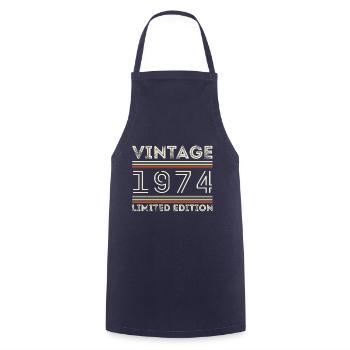 Millésime 1974 - Année 1974 Cadeau d’anniversaire 1974 - Tablier de cuisine - marine - Devant - AI Model Male 185 dark (185cm)