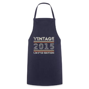 Jahrgang 2015 - Jahr 2015 Geburtstagsgeschenk 2015 - Kochschürze - Navy - Vorne - AI Model Male 185 dark (185cm)
