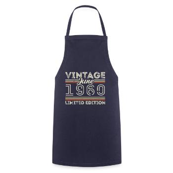 June 1960 June Birthday Present June 1960 - Cooking Apron - navy - Front - AI Model Male 185 dark (185cm)