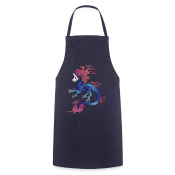 Cosmic Dragon - Cooking Apron - navy - Front - AI Model Male 185 dark (185cm)