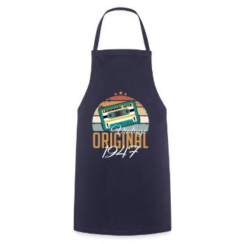 Vintage 1947 Born Original 1947 Birthday - Cooking Apron - navy - Front - AI Model Male 185 dark (185cm)