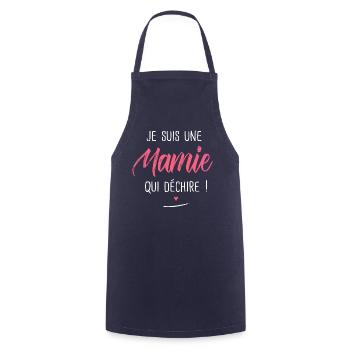 je suis une Mamie qui déchire cadeau mamie - Tablier de cuisine - marine - Devant - AI Model Male 185 dark (185cm)