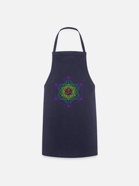 Metatrons Würfel 3 - Kochschürze - Navy