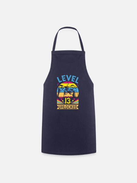 13. Geburtstag Shirt 13 Jahre Level 13 unlocked - Kochschürze - Navy