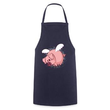Funny flying pig - Kochschürze - Navy - Vorne - AI Model Male 185 dark (185cm)