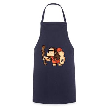 Funny Comic Neanderthals - Cooking Apron - navy - Front - AI Model Male 185 dark (185cm)