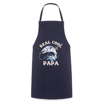 Fishing Design with "real cool dad" for father's - Cooking Apron - navy - Front - AI Model Male 185 dark (185cm)