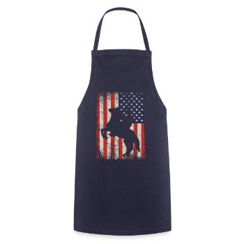 western shirt with american flag - Kochschürze - Navy - Vorne - AI Model Male 185 dark (185cm)