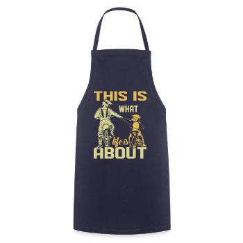 motocross shirt dad - this is what life is about - Cooking Apron - navy - Front - AI Model Male 185 dark (185cm)