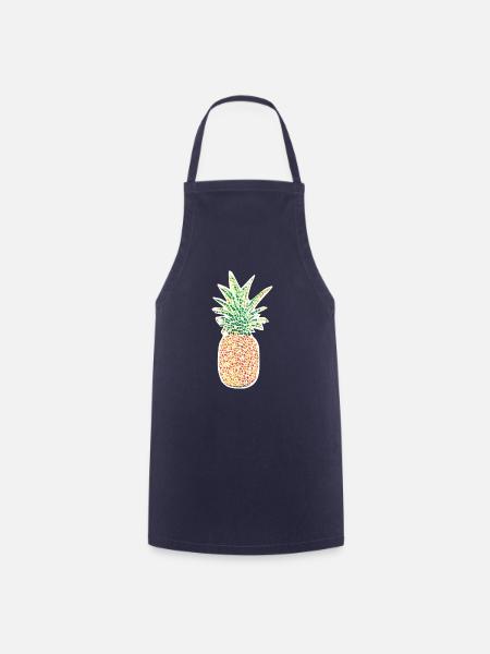 Ananas Mosaik - Kochschürze - Navy