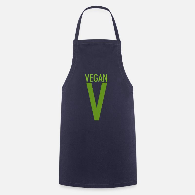 VEGAN V - Cooking Apron - navy