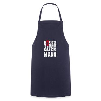 Böser alter Mann (Weiß) - Kochschürze - Navy - Vorne - AI Model Male 185 dark (185cm)