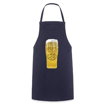 J’AI BESOIN D’UN CÂLIN E VERRE DE BIÈRE - Tablier de cuisine - marine - Devant - AI Model Male 185 dark (185cm)