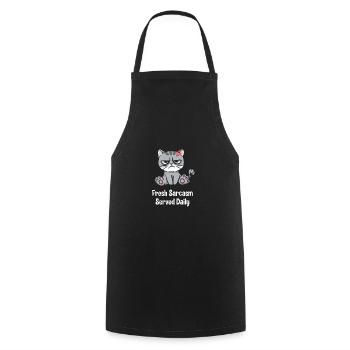 Le sarcasme frais sert du sarka amusant tous les jours - Tablier de cuisine - noir - Devant - AI Model Male 185 dark (185cm)