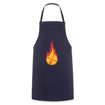 grillen feuer flammen heiss brennen essen grillgab - Kochschürze - Navy - Vorne - AI Model Male 185 dark (185cm)