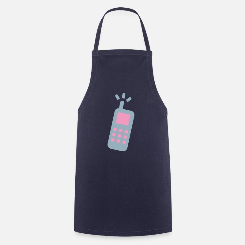 telefon handy cell fon call - Tablier de cuisine - marine