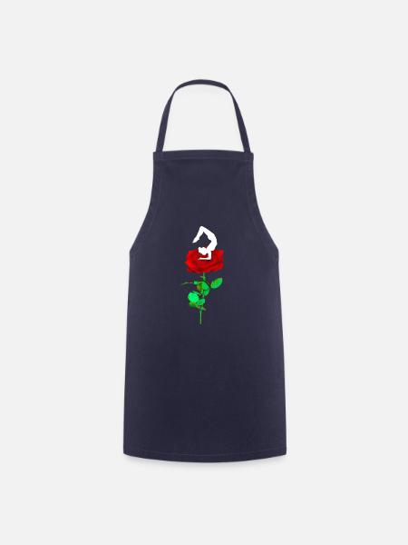 Yoga Tänzer auf roter Rose, Namaste - Kochschürze - Navy