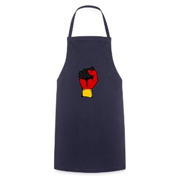 Poing du drapeau de l’Allemagne - Tablier de cuisine - marine - Devant - AI Model Male 185 dark (185cm)