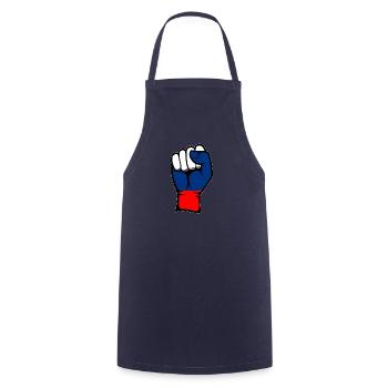 Poing du drapeau de la Russie - Tablier de cuisine - marine - Devant - AI Model Male 185 dark (185cm)