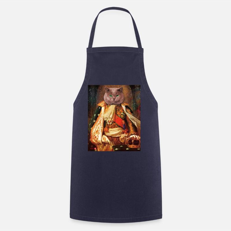 The cat is the King - Cooking Apron - navy