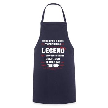Once upon a time there was a legend. July 1999 Birthday - Cooking Apron - navy - Front - AI Model Male 185 dark (185cm)