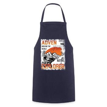 Motorcycle Boxer Adventure Gentlemen Scrambler - Cooking Apron - navy - Front - AI Model Male 185 dark (185cm)