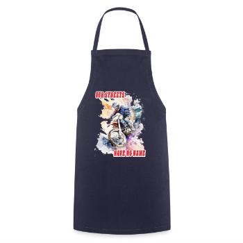 Motorrad Biker Spruch - our streets have no name - Cooking Apron - navy - Front - AI Model Male 185 dark (185cm)