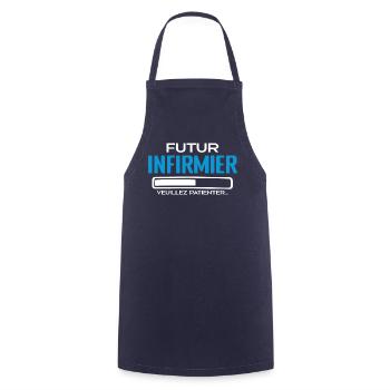 Futur Infirmier Idée Cadeau Infirmier - Tablier de cuisine - marine - Devant - AI Model Male 185 dark (185cm)