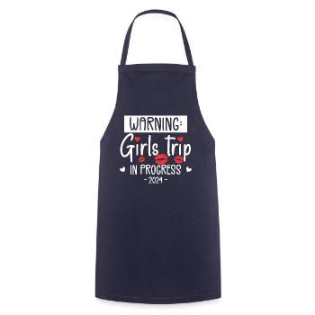 Warning Girls Trip In Progress 2024 - Tablier de cuisine - marine - Devant - AI Model Male 185 dark (185cm)